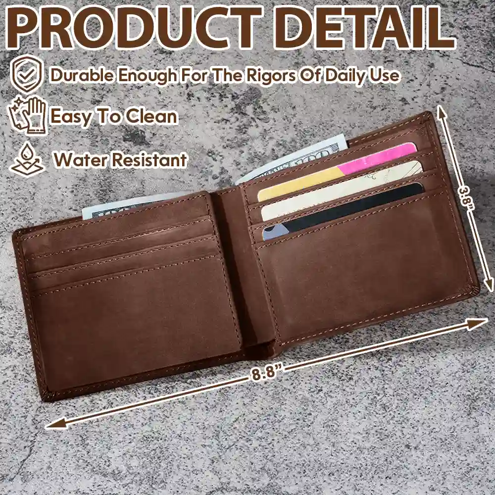 No Returns Or Refunds Chibi Grandkids - Personalized Leather Wallet