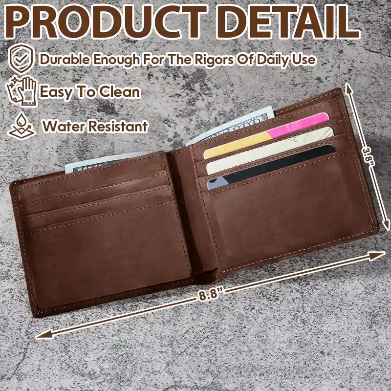 Papa Daddy Since - Personalized Leather Wallet