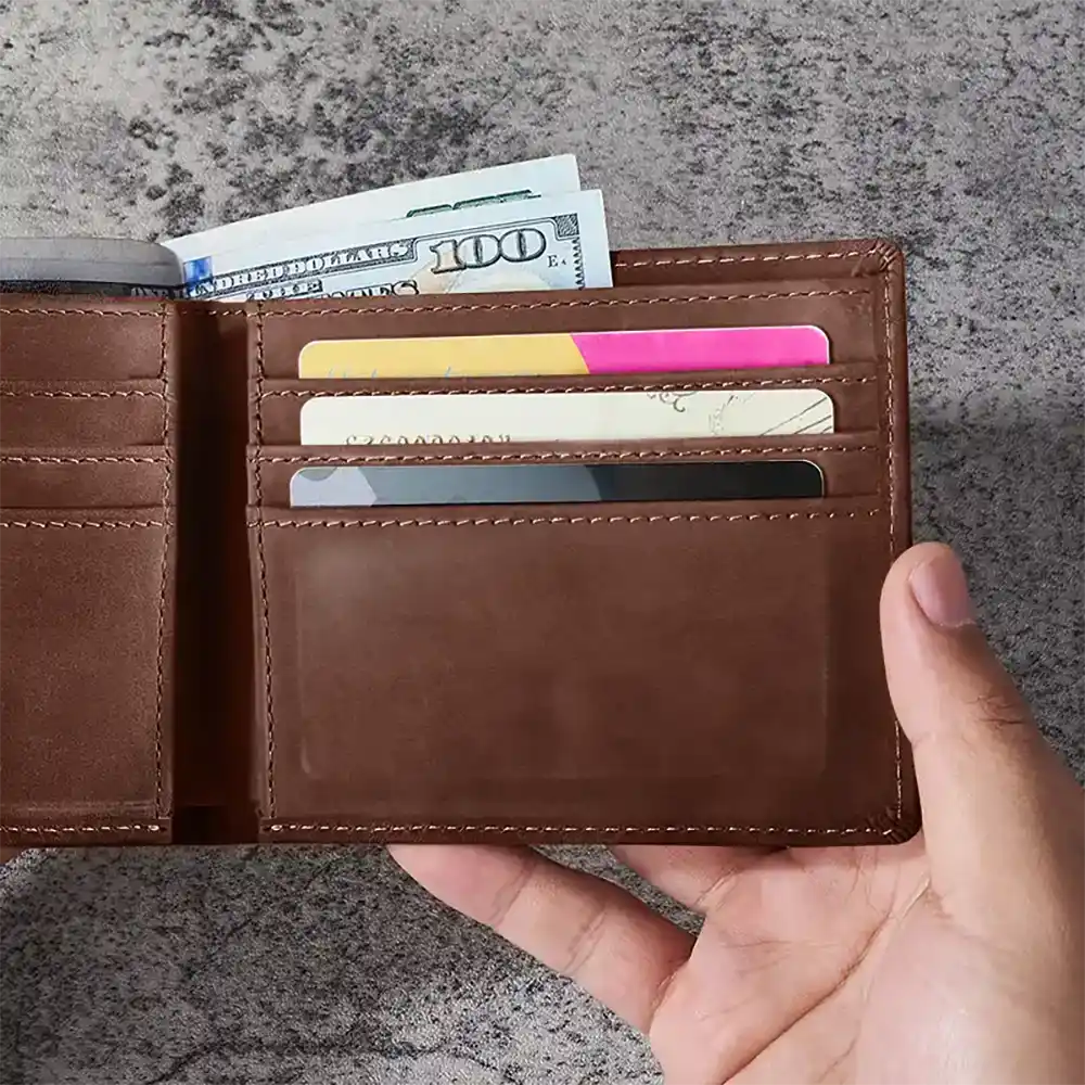 Papa Daddy Since - Personalized Leather Wallet