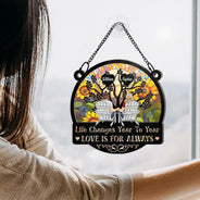 Gift For Couples,Gift For Husband,Gift For Wife,Gift For Boyfriend,Gift For Girlfriend,Love - Life Changes Year To Year - Personalized Window Hanging Suncatcher Ornament