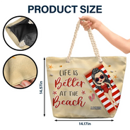 Gift For Yourself,Gift For Women,Gift For Bestie,Happy - Life Is Better At The Beach Summer Vibes - Personalized Beach Bag