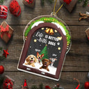 Christmas, Dog Dad, Dog Mom, Dog Lovers, Dog Couple, Happy - Life Is Better With A Dog - Personalized Custom Shaped Acrylic Ornament