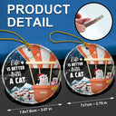 Pet Lovers, Pet Mom, Pet Dad, Pet Couple, Christmas, Happy - Life Is Better With A Dog Cat - Personalized Circle Glass Ornament