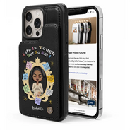 Gift For Girlfriend,Gift For Yourself,Gift For Women,Gift For Daughter,Gift For Sibling,Gift For Sisters,Gift For Bestie - Life Is Tough But So Am I - Personalized Leather Flip Wallet Phone Case
