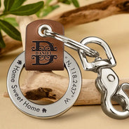 Gift For Yourself,Gift For Father,Gift For Mother,Gift For Brothers,Gift For Sisters,Gift For Son,Gift For Daughter,Family,Long Distance,Happy - Location Coordinates Always Come Home - Personalized Leather Coordinates Keychain