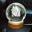 Love, Family - Location Map First Time Home - Personalized Crystal Globe Lamp