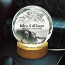 Gift For Couples,Gift For Husband,Gift For Wife,Gift For Boyfriend,Gift For Girlfriend,Love - Custom Photo Location Map Where It All Began - Personalized Crystal Globe Lamp
