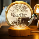 Gift For Couples,Gift For Husband,Gift For Wife,Gift For Boyfriend,Gift For Girlfriend,Love - Custom Photo Location Map Where It All Began - Personalized Crystal Globe Lamp