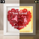 Long Distance,Gift For Mother,Mom,Children - Long Distance State The Miles Don't Matte - Personalized LED Light Flower Shadow Box