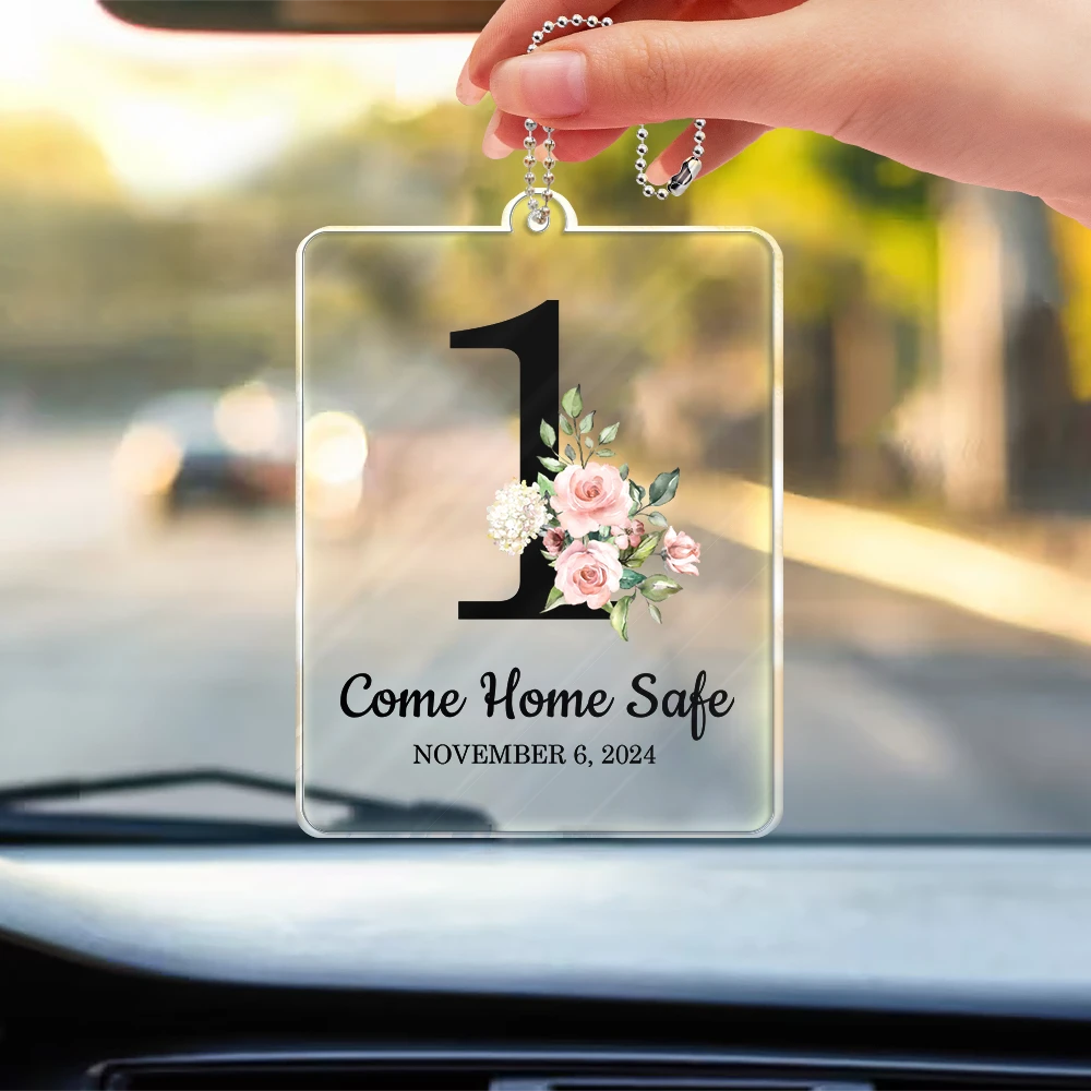 Gift For Couples,Gift For Husband,Gift For Wife,Gift For Boyfriend,Gift For Girlfriend,Family,Love - Safe Journey Love Message - Personalized Acrylic Car Hanger