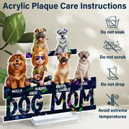 Dog Lovers,Dog Mom,Dog Dad - Lovely Dog Mom Dog Dad 3D Effect Print - Personalized Holographic Acrylic Plaque
