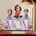 Gift For Mother, Mom - Children, Happy - Lovely Mom And Kids 3D Effect Print - Personalized Holographic Acrylic Plaque
