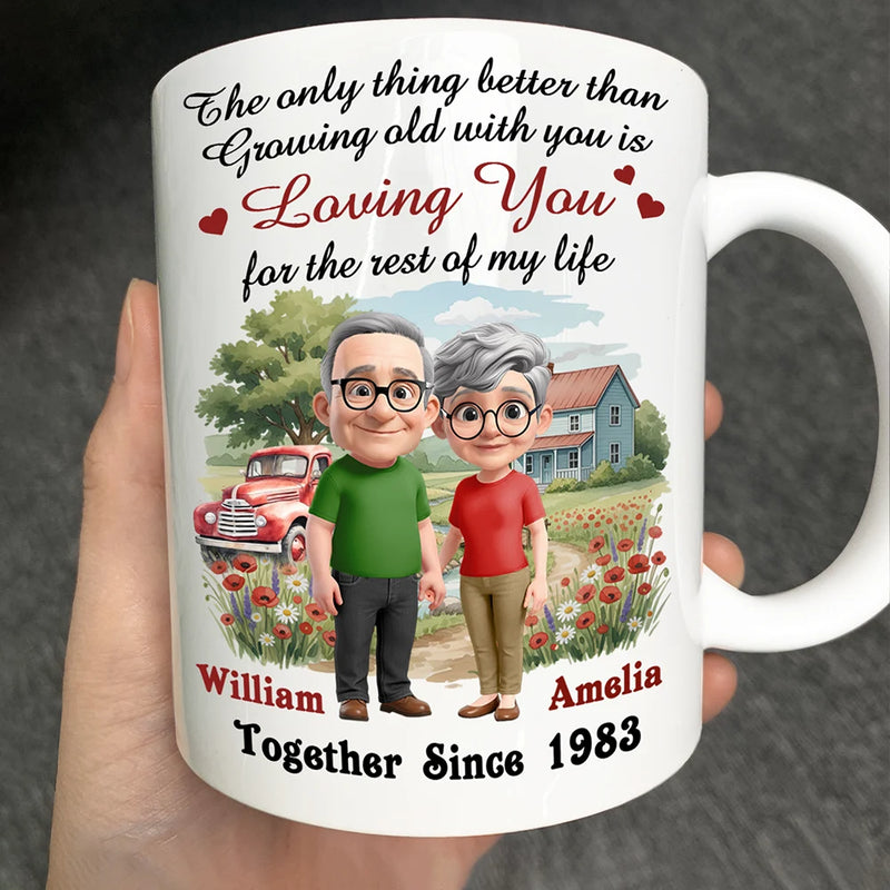 Gift For Couples,Old Couples,Gift For Husband,Gift For Wife,Love - Loving You For The Rest Of My Life Couple - Personalized Mug