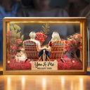 Love,Old Couples,Gift For Husband,Gift For Wife,Gift For Boyfriend,Gift For Girlfriend,Gift For Couples,Non-Eng,Vector - Loving Couple You & Me We Got This - Personalized Flower Light Box