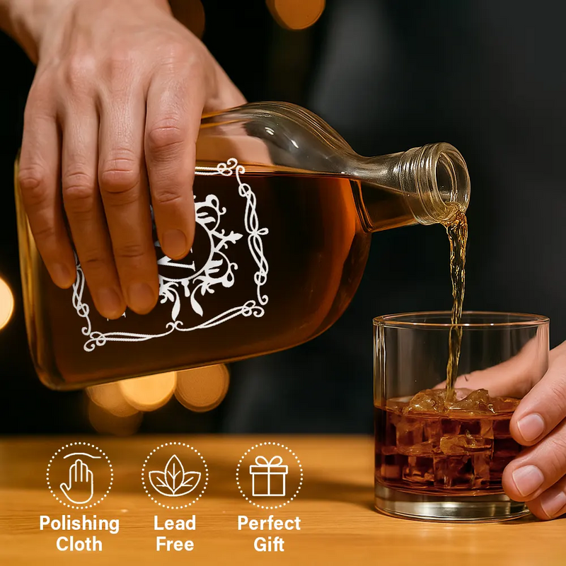 Family, Happy - Luxury Family Name - Personalized Whiskey Bottle