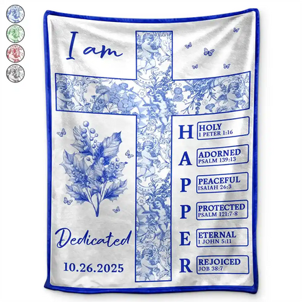 Newborn Baby Baptized Dedicated Christened First Communion - Personalized Fleece Blanket, Sherpa Blanket