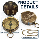 Happy,Gift For Grandpa,Gift For Grandma,Gift For Grandparents - This Grandpa Grandma Belongs To Stick Figures - Personalized Engraved Brass Compass
