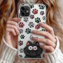 Pet Lovers, Dog Lovers, Cat Lovers - Dog Cat Paw Prints - 3D Inflated Effect Printed, Personalized Clear Phone Case