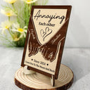 Gift For Couples,Gift For Husband,Gift For Wife,Love - Couple Holding Hands Together Till Our Last Breath - Personalized 2-Layered Wooden Plaque With Stand