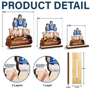 Gift For Mother,Gift For Father,Baseball,Gift For Women,Retirement,Top Market,Happy - 3D Effect Baseball We Caught The Best Mom Dad - Personalized Custom Shaped Wooden Plaque