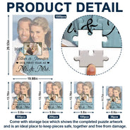 Gift For Couples, Gift For Husband, Gift For Wife - Custom Photo Our First Anniversary As Mr. & Mrs. - Personalized Jigsaw Puzzle