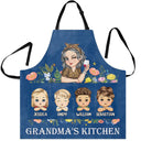 Gift For Grandma, Gift For Mother - Grandma's Kitchen With Grandkids - Personalized Apron