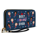 Gift For Mother,Gift For Grandma,Happy,Summer,Independence Day,Photo,Icon,Humorous - Custom Photo Stars & Stripes Best Mom Grandma Ever - Personalized Leather Long Wallet