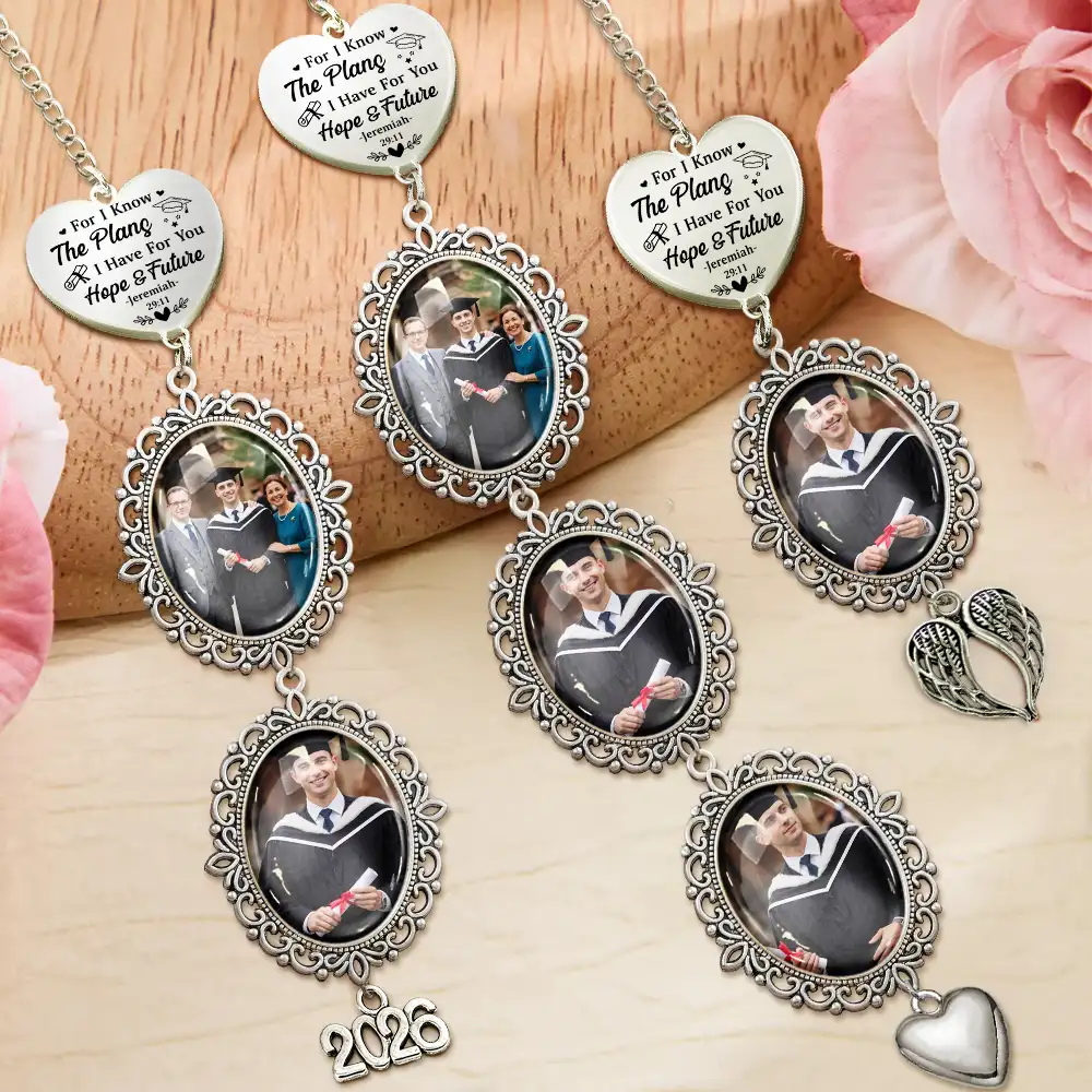 Christian,Happy,Gift For Women,Gift For Men,Gift For Daughter,Gift For Son,Graduation - Custom Photo For I Know The Plans I Have For You - Personalized Graduation Tassel Charm