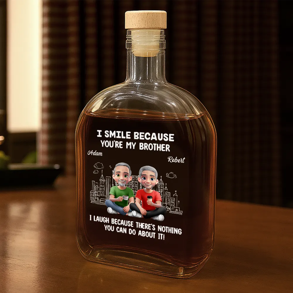 Gift For Brothers,Gift For Sibling,Gift For Sisters,Funny,Vector - Congrats On Being My Brother Sister - Personalized Whiskey Bottle