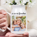 Gift For Wife,Gift For Women,Gift For Mother,Gift For Grandma,Mom - Daughters (Young),Mom - Daughters (Adult),Love,Mom - Children - Custom Photo Watercolor Painting Mother And Daughter Forever Linked Together - Personalized Ceramic Flower Vase