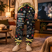 Christmas, Custom Text, Gift For Women, Gift For Yourself, Gifts For Her, Happy - Gift For True Crime Lovers - Personalized Binge Watching Pajama Pants