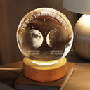 Moon Phase The Days You Became My Mom - Personalized Crystal Globe Lamp