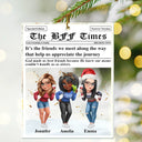 Gift For Bestie,Gift For Sisters,Happy,Christmas - A True Friendship Is A Journey The Besties Times - Personalized Custom Shaped Acrylic Ornament