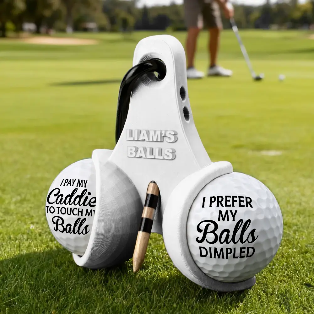 Funny,Golf,Sport Dad,Gift For Husband,Gift For Boyfriend,Gift For Men,Gift For Yourself,Gift For Grandpa,Dad's Hobby,Grandma's Hobby,Gift For Father - My Lucky Balls If Found Return To This Guy - Personalized 3D Printed Golf Ball Tee Holder