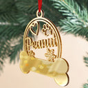 Happy,Christmas,Pet Lovers,Dog Lovers,Cat Lovers - Christmas Pet Paw Sign With Names - Personalized DIY Mirror Acrylic Ornament