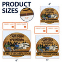 Camping Couple Husband & Wife Camping Partners For Life - Anniversary, Vacation, Funny Gift For Campers - Personalized Custom Shaped Wood Sign