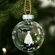 Gift For Couples,Love,Christmas - First Christmas As Married Couples - Personalized Ball Ornament