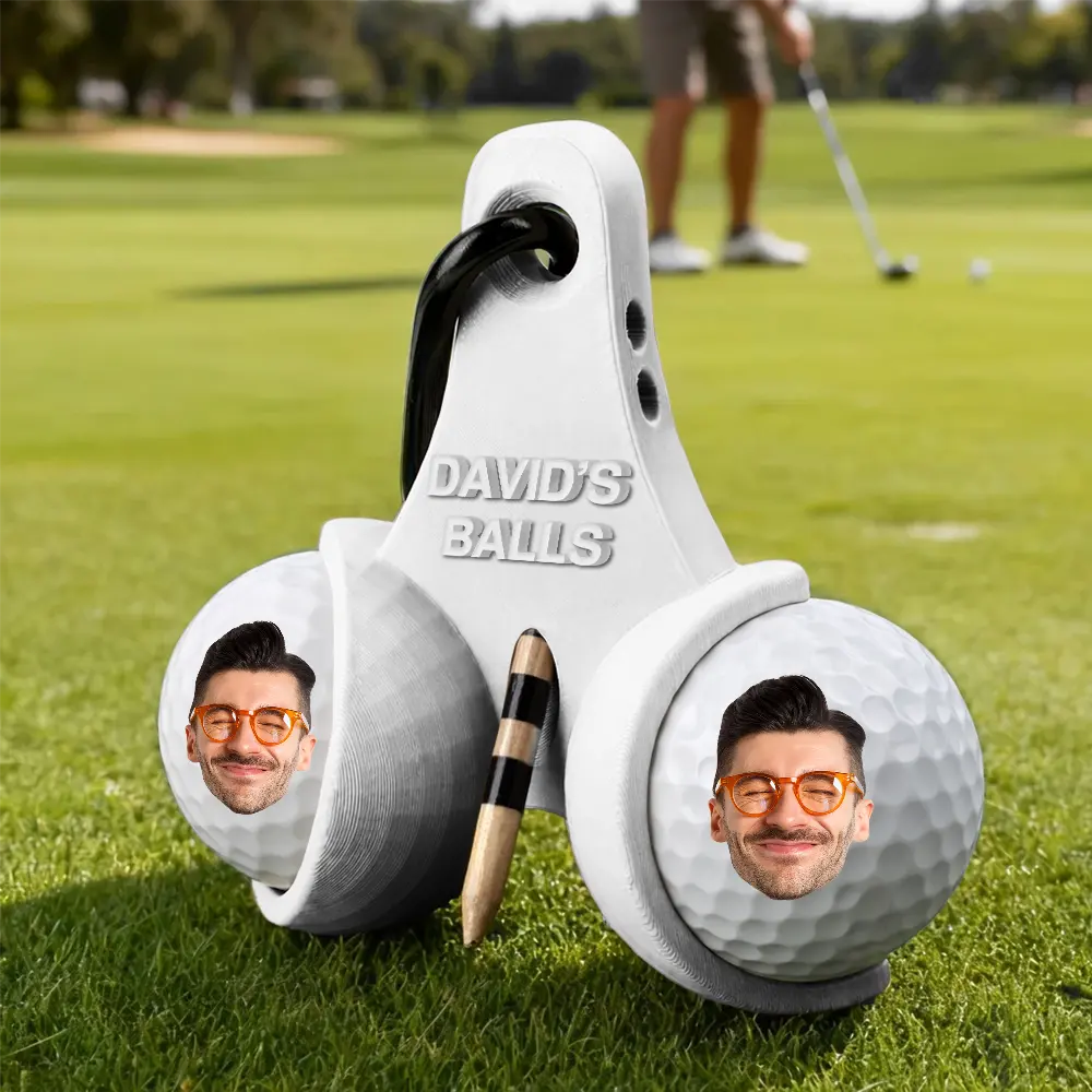 Funny,Golf,Sport Dad,Gift For Husband,Gift For Boyfriend,Gift For Men,Gift For Yourself,Gift For Grandpa,Dad's Hobby,Grandma's Hobby,Gift For Father - Custom Photo My Lucky Balls - Personalized 3D Printed Golf Ball Tee Holder