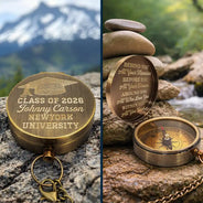 Gift For Yourself,Gift For Women,Gift For Men,Graduation,Love - Behind You All Memories Graduation - Personalized Engraved Brass Compass
