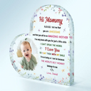 New Mom,Love,Gift For Mother - Custom Photo The World's Best Mommy Belongs To Me - Personalized Heart Shaped Acrylic Plaque