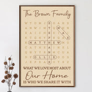 Family,Single Mom,Single Dad,LGBT,Pet Couple,Gift For Women,Gift For Men,Gift For Mother,Gift For Father,Gift For Grandparents,Happy - Word Search Puzzle Together We Make A Family - Personalized Poster