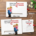 Gift For Couples,Old Couples,Gift For Husband,Gift For Wife,Gift For Boyfriend,Gift For Girlfriend,Love - Calendar I Met You Liked You Love You Forever - Personalized Hanging Wooden Slide Card