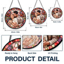 Gift For Couples,Gift For Mother,Gift For Grandpa,Gift For Father,Gift For Grandma,Family,Parents,Love - Custom Photo Stained Glass Portrait Mom Grandma Parents Family - Personalized Stained Glass Window Hanging Suncatcher