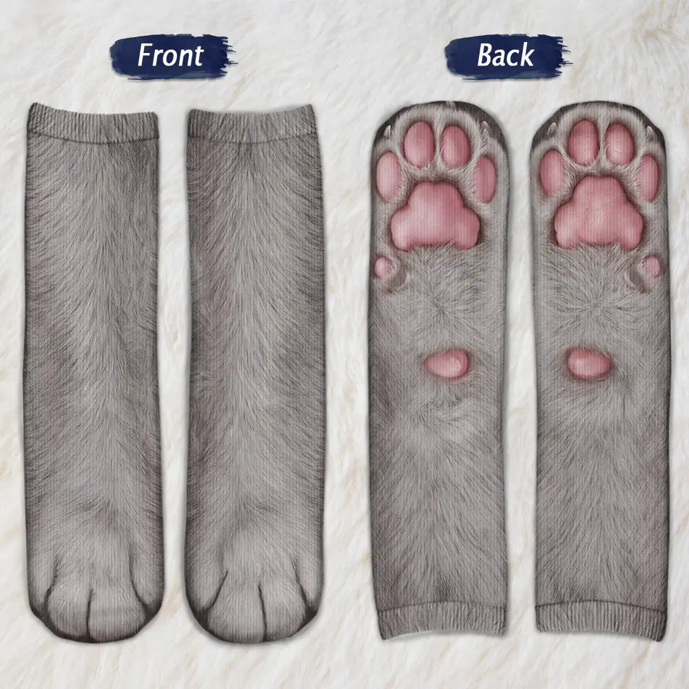 Humorous,Icon,Pet Lovers - Gag Gift For Pet Lovers - Personalized Funny Feet Paws Socks