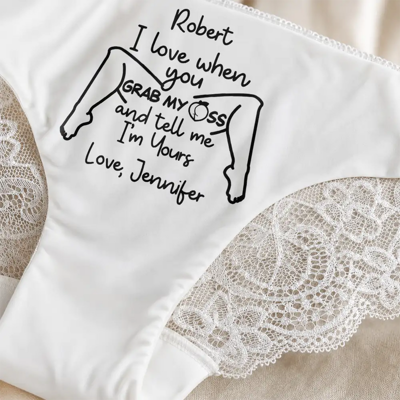 Wedding Anniversary,Gift For Wife,Humorous,Gift For Couples,Custom Text - I Love Your Face Especially When It's Between My Legs - Personalized Panty