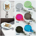 Happy,Dog Lovers,Pet Lovers,Cat Lovers,Nurse - Custom Photo Realistic Watercolor Art Watercolor Dog Cat Pet Portrait Vintage - Personalized Badge Reel