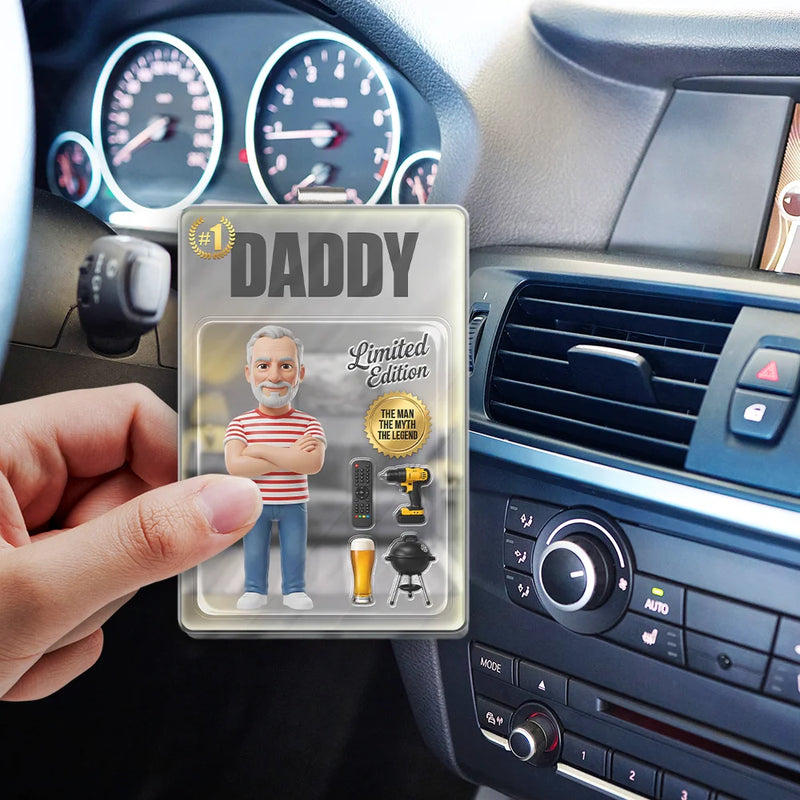 Gift For Husband,Gift For Yourself,Gift For Men,Gift For Father,Gift For Grandpa,Non-Eng,Photo - Toybox Figure,Humorous - Custom Photo Toybox Figure Dad Grandpa Limited Edition - Personalized Custom Shaped Acrylic Car Visor Clip