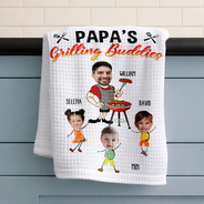 Custom Photo,Grilling,Gift For Father,Dad - Children,Funny - Custom Photo Daddy's Grilling Buddies - Personalized Kitchen Towel