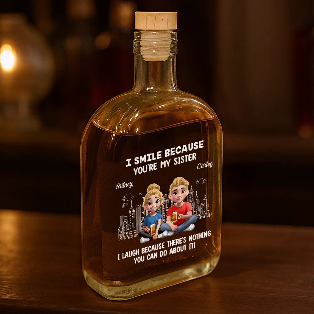 Gift For Brothers,Gift For Sibling,Gift For Sisters,Funny,Vector - Congrats On Being My Brother Sister - Personalized Whiskey Bottle