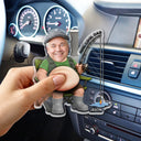 Humorous,Gift For Men,Fishing,Custom Photo,Gift For Yourself,Summer,Cut-Face Photo - Custom Photo Reel Cool Dad Bod - Personalized Squishy Acrylic Car Visor Clip